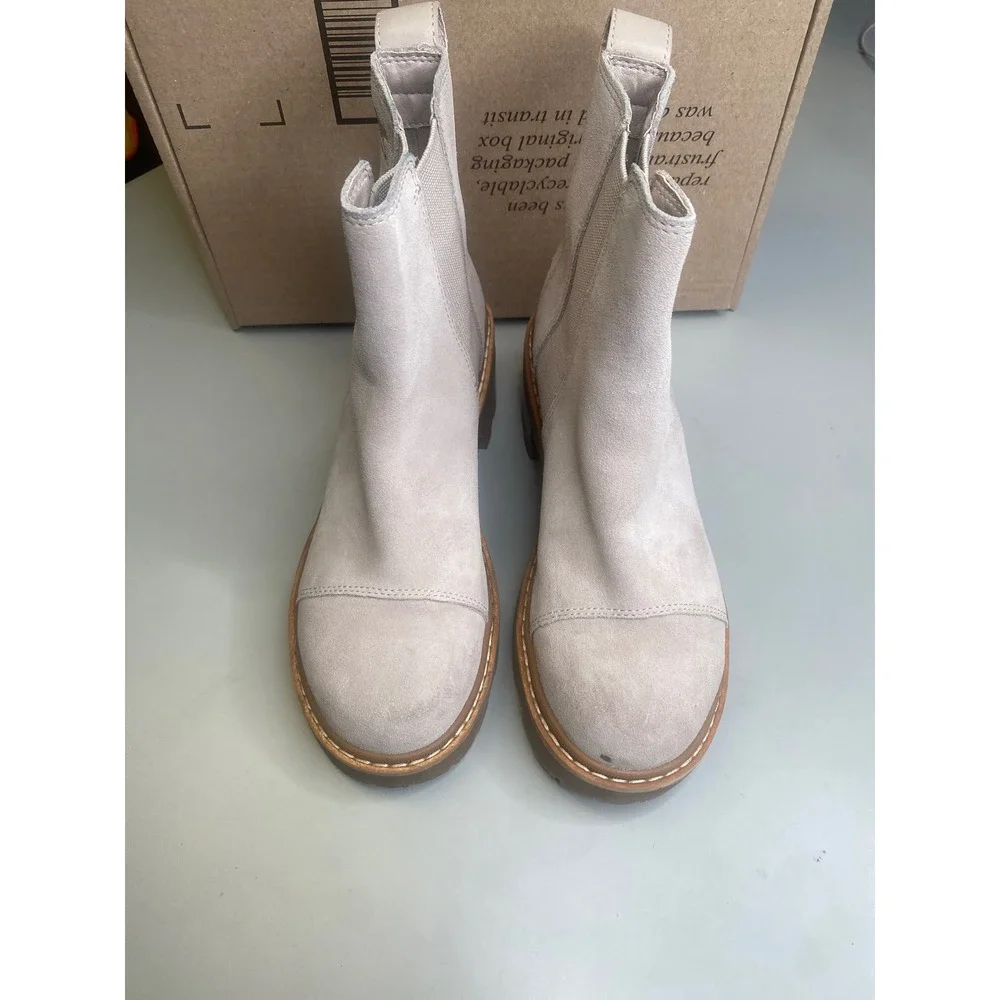 Sorel Lennox Chelsea Suede Boots Grey Taupe Waterproof NL5034-084 Womens 7.5